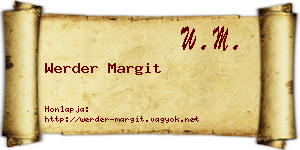 Werder Margit névjegykártya